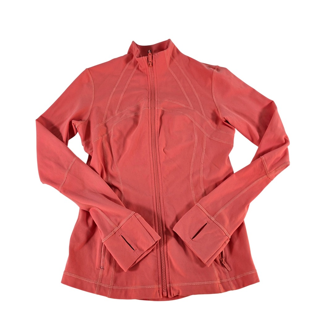 Lululemon Define Jacket Coral Pink Luon Full Zip Yoga Activewear Size 10